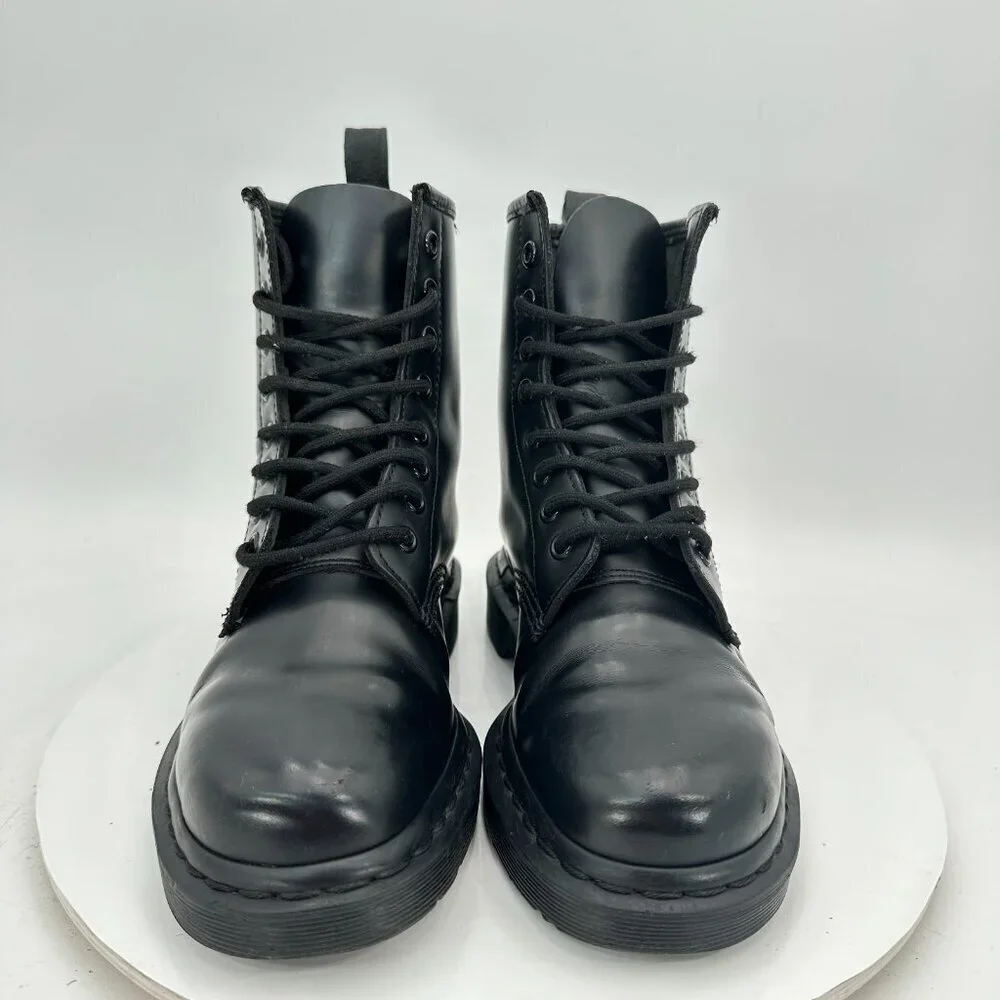 Dr. Martens 1460 Mono Women Size 7 Black Leather Combat Boot
